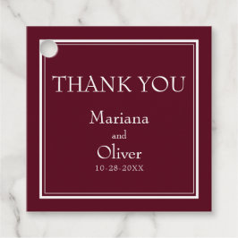 Modern minimalistisk Gräns Burgundy Gåvor Etiketter