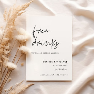 Modern minimalistisk gratis dryck spara datumet