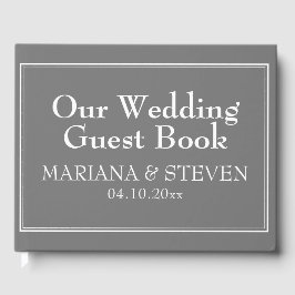 Modern minimalistisk Grått Bröllop Gästböcker
