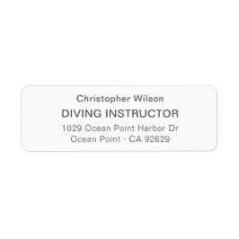 Modern minimalistisk Grått Business Returadress Etikett