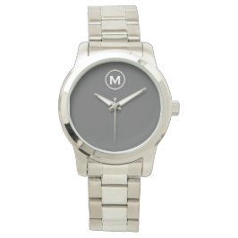 Modern minimalistisk Grått Monogram Armbandsur