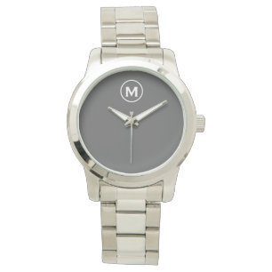 Modern minimalistisk Grått Monogram Armbandsur