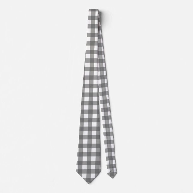 Modern minimalistisk Grått och vitt kontrollerat Slips (Framsida)