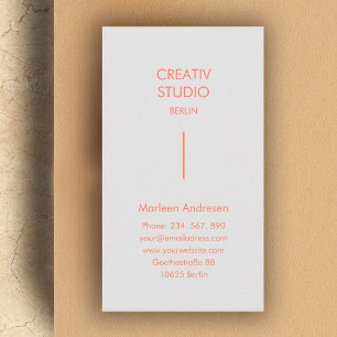 Modern minimalistisk Grått-Orange Visitkort