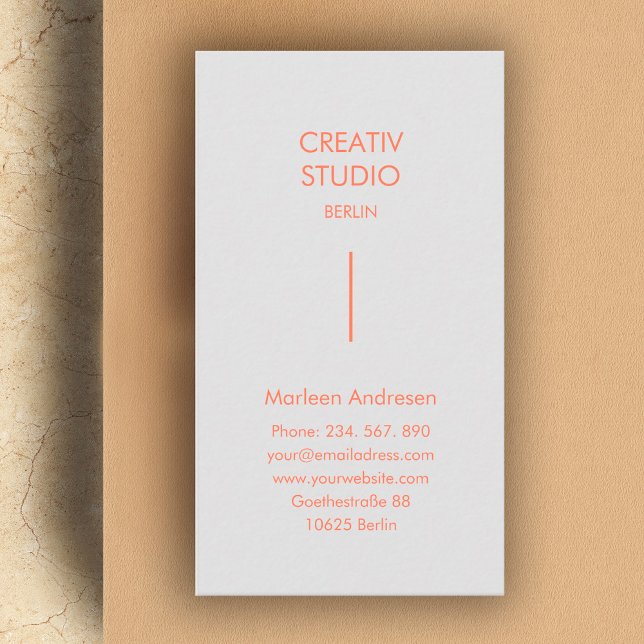 Modern minimalistisk Grått-Orange Visitkort (Skapare uppladdad)