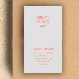 Modern minimalistisk Grått-Orange Visitkort