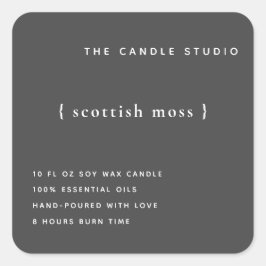 Modern minimalistisk Grått-paketering av ljus för  Fyrkantigt Klistermärke