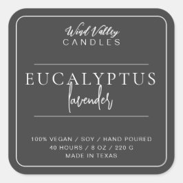 Modern minimalistisk grått-vit ljus fyrkantigt klistermärke