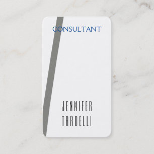 Modern minimalistisk Grått White Blue Plain enkel Visitkort