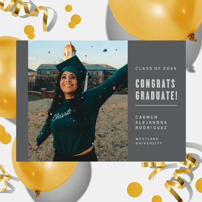 MODERN MINIMALISTISK GRATTIS GRADUATE INBJUDAN (Skapare uppladdad)