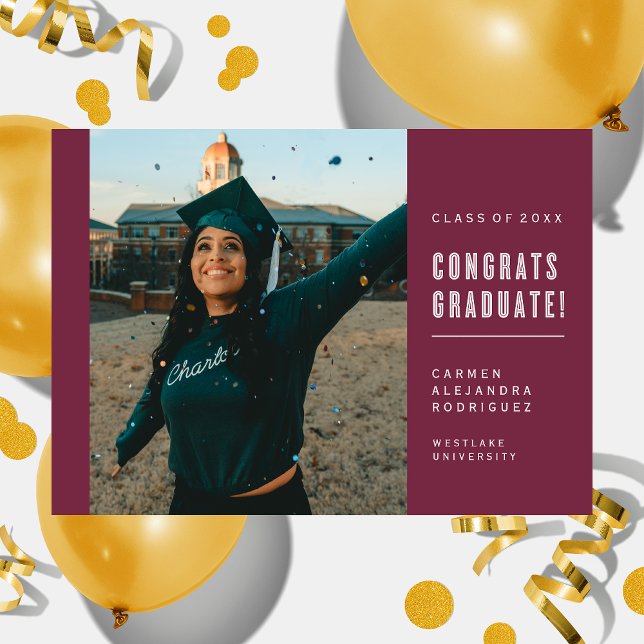 MODERN MINIMALISTISK GRATTIS GRADUATE INBJUDAN (Skapare uppladdad)