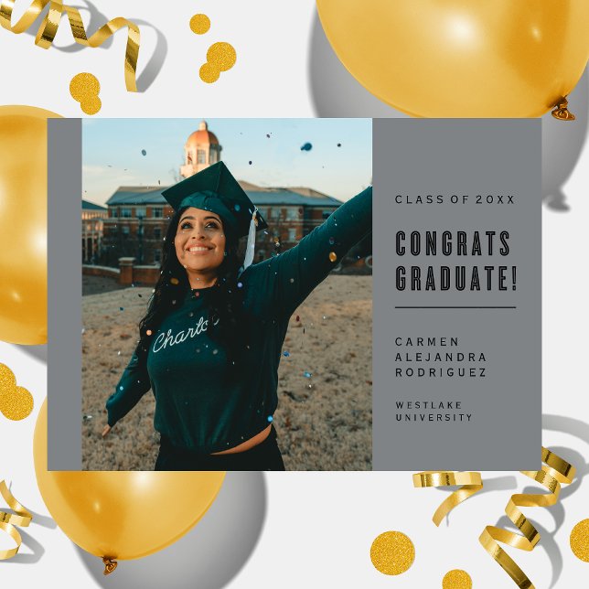 MODERN MINIMALISTISK GRATTIS GRADUATE INBJUDAN (Skapare uppladdad)