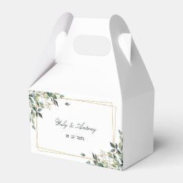 Modern minimalistisk grön blad söt bröllop presentaskar