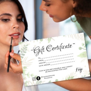 Modern minimalistisk grönt av certifikat för gåva