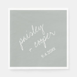 Modern minimalistisk Grönt Bröllop Napkins Pappersservett