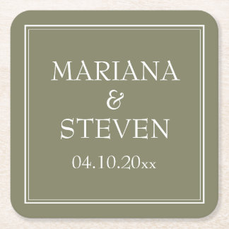 Modern minimalistisk Grönt Underlägg Papper Kvadrat