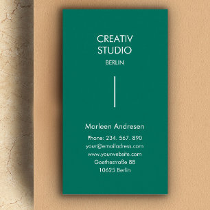 Modern minimalistisk Grönt vit Visitkort