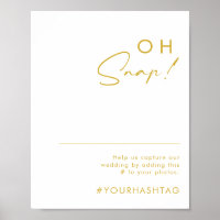 Modern Minimalistisk Guld Font Oj då Hashtag