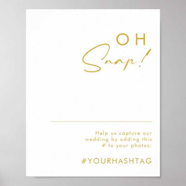 Modern minimalistisk guld font Oj Hashtag Poster (Framsidan)