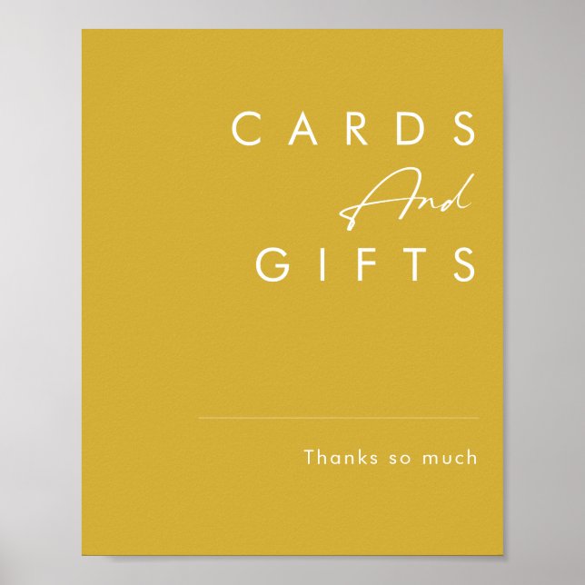 Modern minimalistisk Guld-kort och presentkort Poster (Framsidan)
