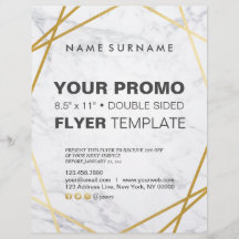 Modern minimalistisk Guld-marble Geometric 8,5" x1