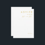 Modern minimalistisk Guld-nottkort för Bröllop Rådkort<br><div class="desc">Det här moderna minimalistkortet Guld Font bröllop är perfekt för din klassboho bröllop. Dess enkla, unika abstrakta utformning tillsammans med ett minimalt skript för contemporaryn och guld färg palette ge för den här produkten känns som elegantens högtidliga lyx samtidigt som den förblir förenklad, chic bohemisk. Behålla den som den är...</div>