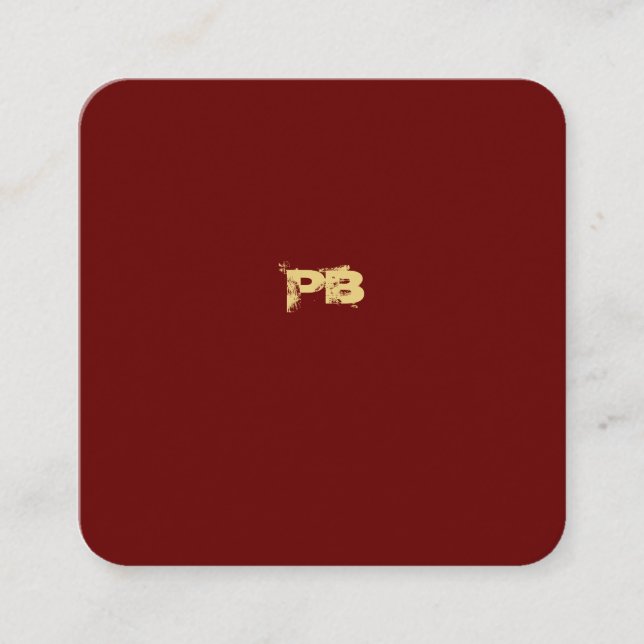 Modern minimalistisk Guld Red-Professionell Fyrkantigt Visitkort (Framsida)