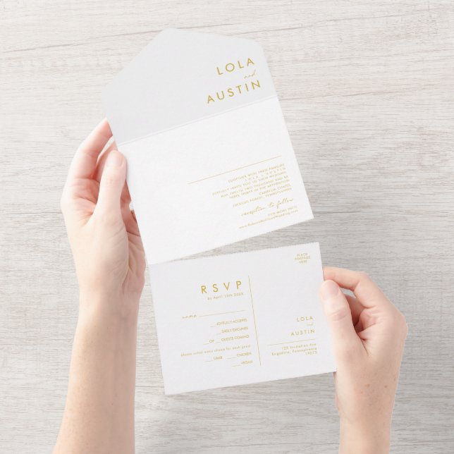 Modern minimalistisk Guld-teckensnitt i en enda in (Avrivbar del)