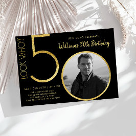Modern minimalistisk Guld typ 50:e födelsedag Inbjudningar