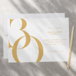 Modern minimalistisk Guld White 30års födelsedag Inbjudningar<br><div class="desc">Modern minimalistisk inbjudan från 30års födelsedag med enkel design med typografi av chicen och skript av elegant.</div>