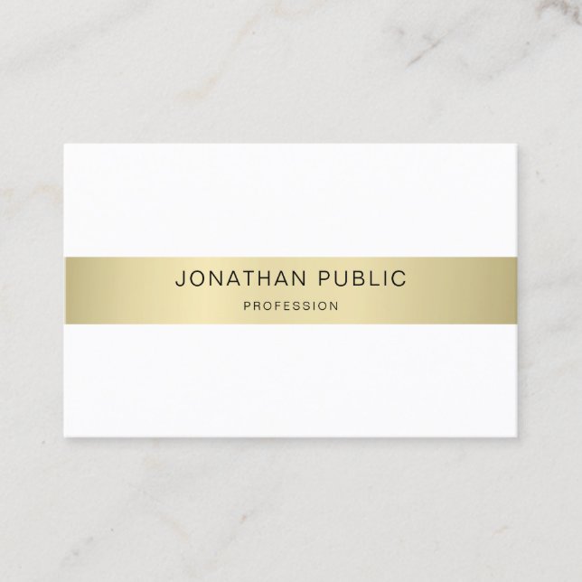 Modern minimalistisk Guld White-Elegant - enkelt T Visitkort (Framsida)