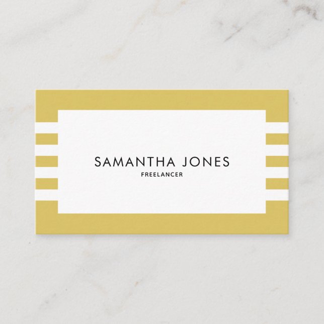 Modern minimalistisk Guld White Rand Freelancer Visitkort (Framsida)