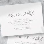 Modern minimalistisk handskriven Bröllop Spara Datumet<br><div class="desc">Sammansatt av enkel sans serif-typografi. Dessa inslag är enkla,  roligtar och moderna. Detta är designat av White Papper Birch Co. exklusiv för Zazzle. Finns här: http://www.zazzle.com/whitepaperbirch</div>