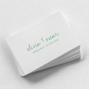Modern minimalistisk handskriven Grönt av skript K Visitkort