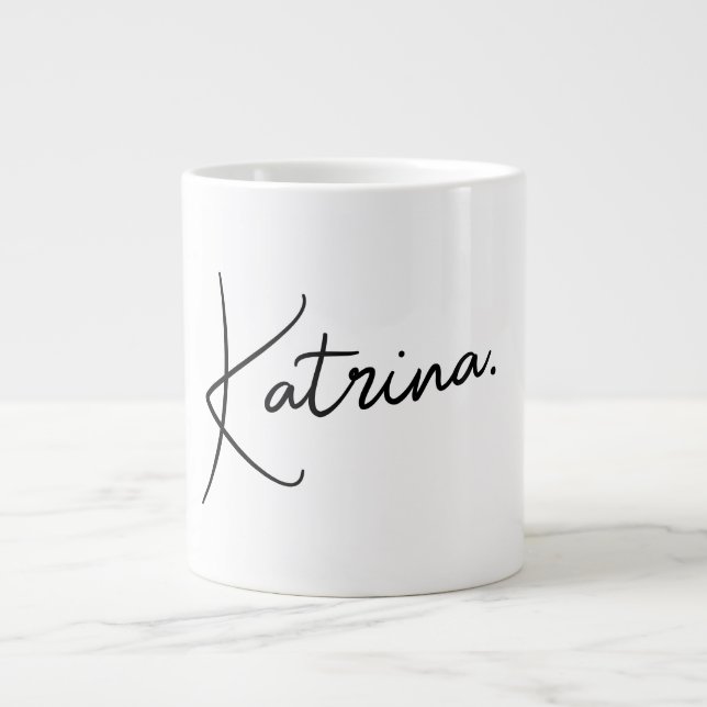 Modern minimalistisk handskriven Namn 20oz Jumbo Jumbo Mugg (Framsidan)