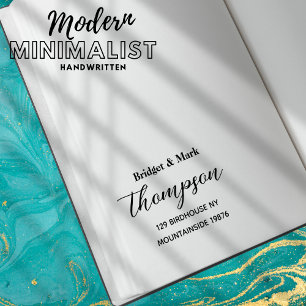 Modern, minimalistisk handskriven Namn Adress Stämpel