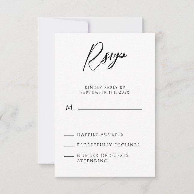 Modern minimalistisk handskriven skrift OSA kort (Framsida)