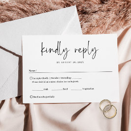 Modern minimalistisk handskriven skript Bröllop OSA Kort