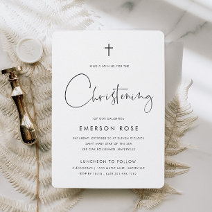 Modern Minimalistisk handskriven skript Christenin Inbjudningar