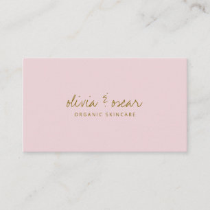 Modern minimalistisk handskriven skript Pastel Ros Visitkort