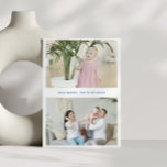 Modern minimalistisk Hanukkah Tre familjefoton Julkort<br><div class="desc">Det här moderna helgdag har en ren vit bakgrund med utrymme för tre foton - två vågräna framtill och ett lodrät baktill. Den enkla designen ger dig en snyggt och minimalistiskt sätt att  ditt Hanukkah-önskemål med familj och vänner.</div>