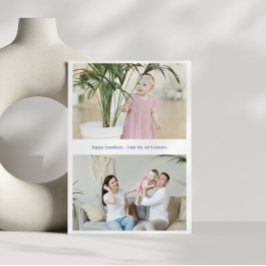 Modern minimalistisk Hanukkah Tre familjefoton Julkort