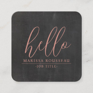 Modern minimalistisk Hej Terracotta Black QR-kod Fyrkantigt Visitkort