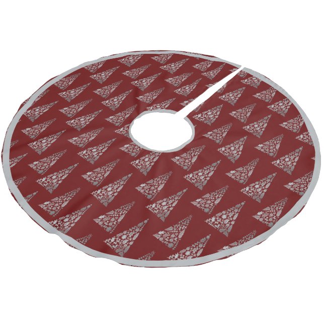 Modern minimalistisk helgdag för Eleganten Silver Julgransmatta Borstad Polyester (Vinklad)