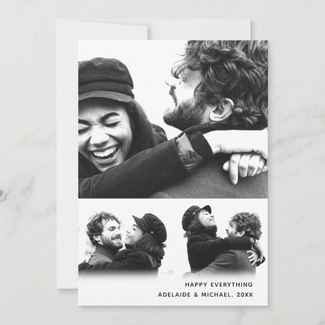 Modern minimalistisk Helgdag-fotosamlingskort Julkort (Framsida)