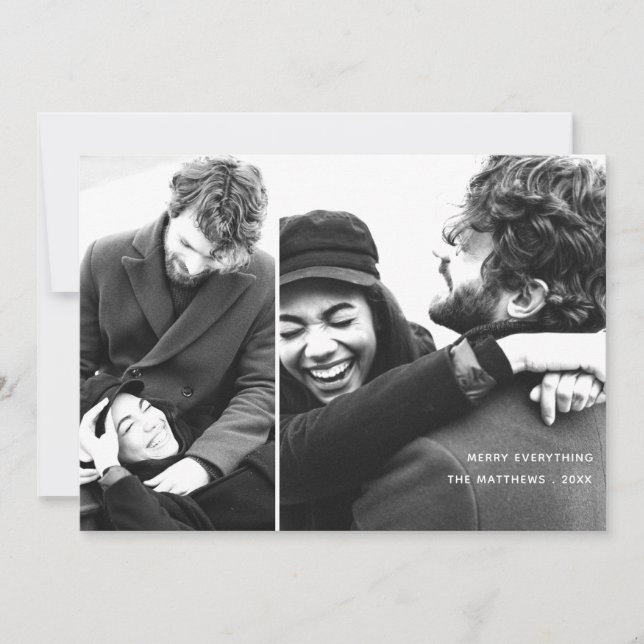 Modern minimalistisk Helgdag-fotosamlingskort Julkort (Framsida)