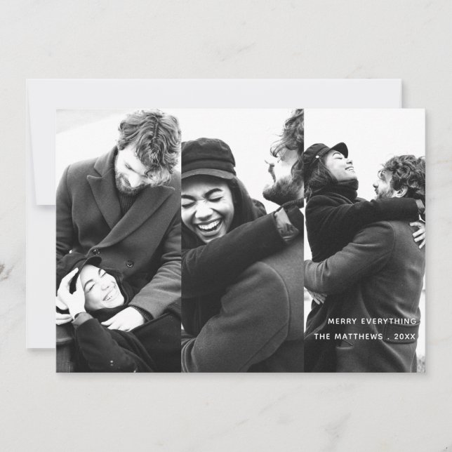 Modern minimalistisk Helgdag-fotosamlingskort Julkort (Framsida)