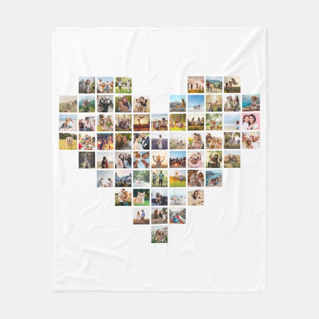 Modern minimalistisk Hjärtformade fotosamling Fleecefilt (Framsidan)