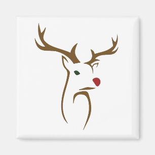 Modern minimalistisk Hjort-konst jul Magnet