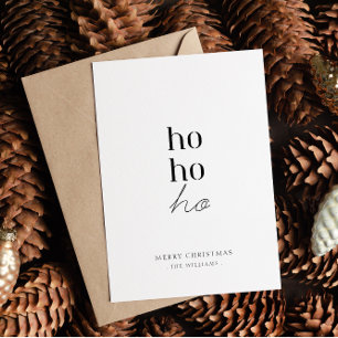 Modern minimalistisk Ho ho ho jul-Helgdag kort